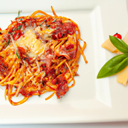 All'Amatriciana with Pasta, Bacon and Basil