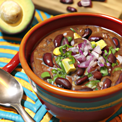 American Red Bean Soup with Guacamole Salsa