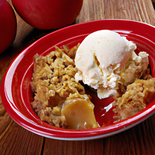 Apple Cobbler with Peanut Butter Ice Cream