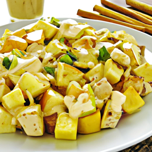 Apple Salad with Tofu Honey Dressing