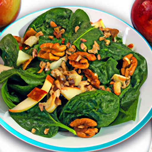 Apple Spinach Salad with Nuts and Dates
