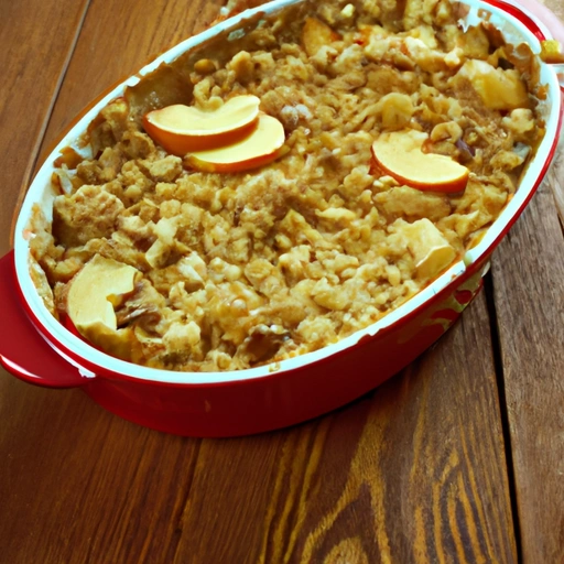 Apple Streusel Cobbler with Nuts and Oats and Cinnamon