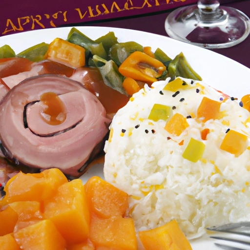 Apricot-Barbecued Ham with Rice