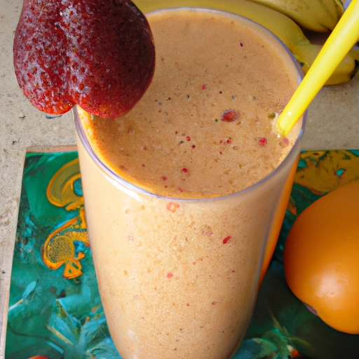 Apricot-Pineapple-Strawberry Fruit Smoothie