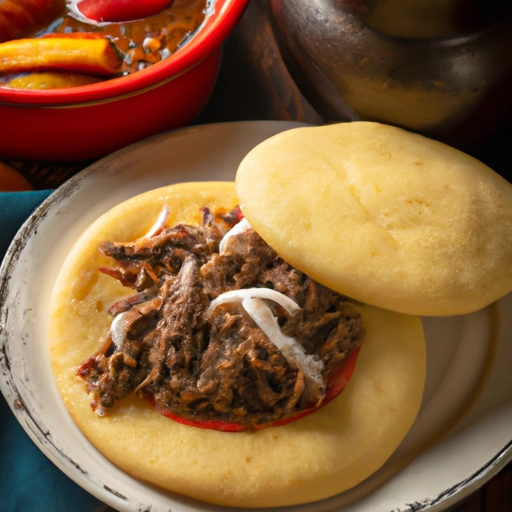 Arepas Rellenas con Guiso de Carne