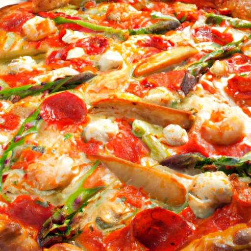 Artichoke, Shrimp and Roasted Red Pepper Pizza