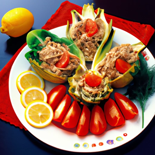 Artichokes stuffed with Tuna Fish and Celery Salad