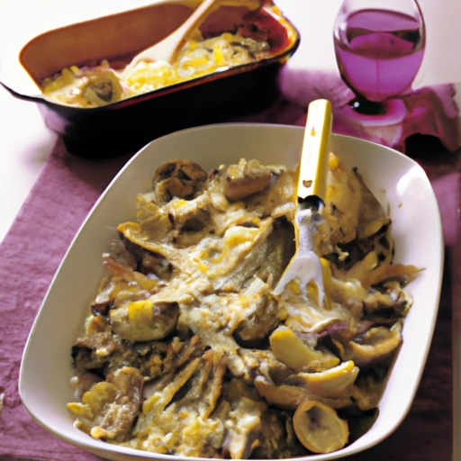 Artichokes with Mushrooms and Cheese Crumb Topping