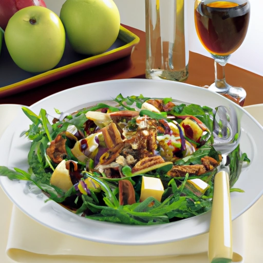 Arugula Salad with Manchego, Apples and Caramelized Walnuts
