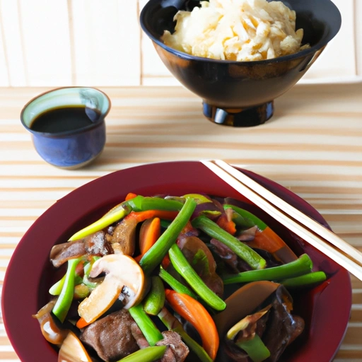 Azjatycki Stir-fry z wołowiną i warzywami z imbirem