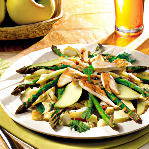 Asparagus Apple and Chicken Salad