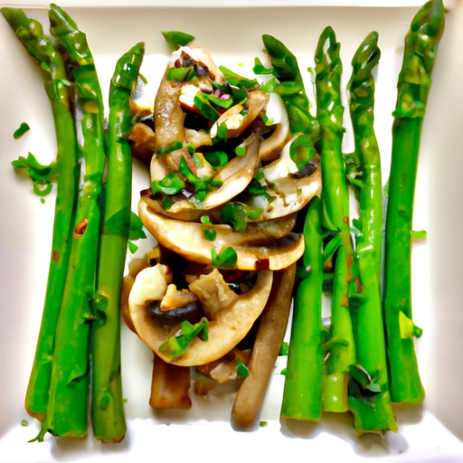 Asparagus with Mushrooms and Fresh Coriander
