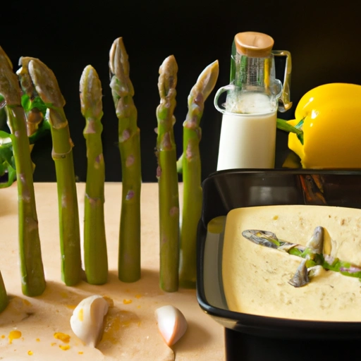 Asparagus with No-cook Creamy Mustard Sauce