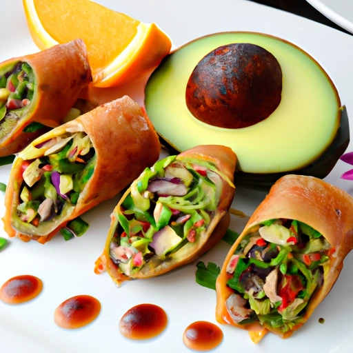 Avocado Egg Roll with Spicy Duck Sauce