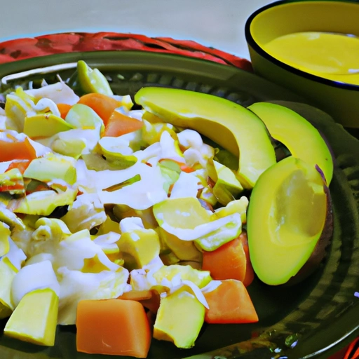 Avocado, Melon and Papaya Salad with Yogurt Dressing