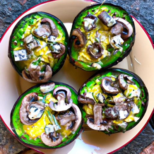 Avocado-stuffed Portobello Mushrooms