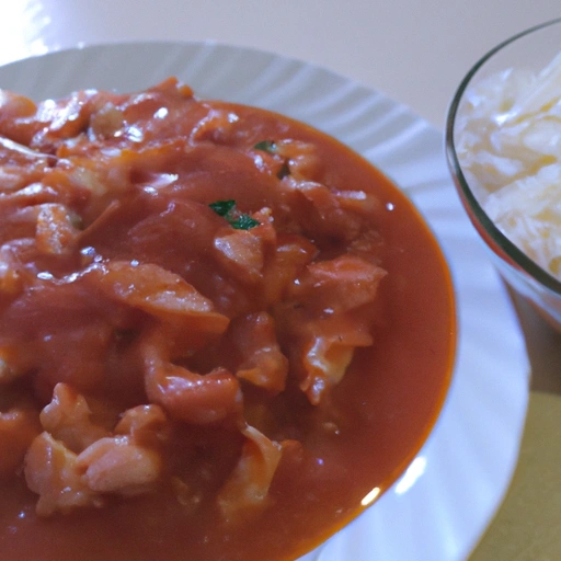 Bacon and Tomato Sauce with Rice