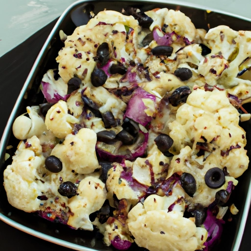 Baked Cauliflower with Olives and Pine Nuts