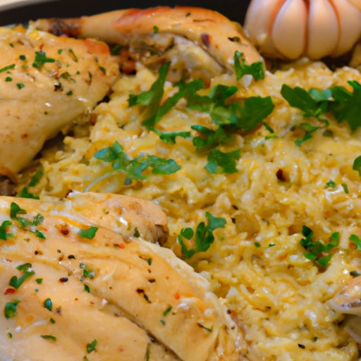 Baked Chicken and Garlic Orzo