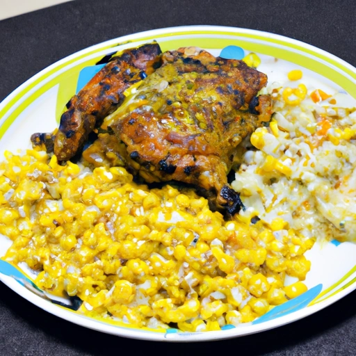 Baked Chicken with Rice and Corn Dressing