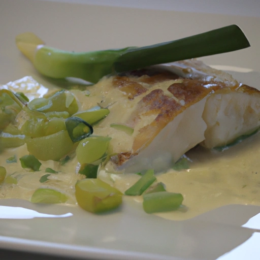 Baked Cod with Leek Sauce