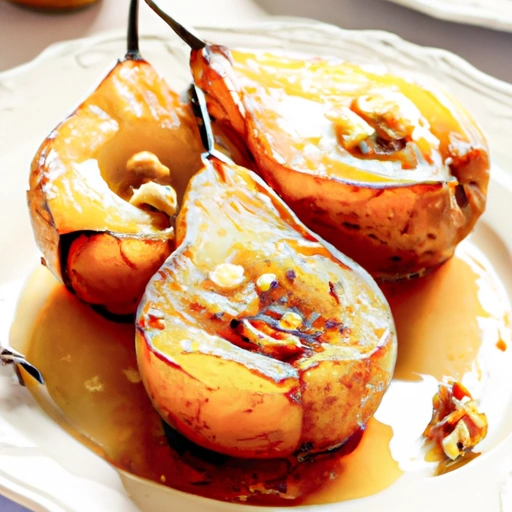 Baked Pears with Vanilla Syrup