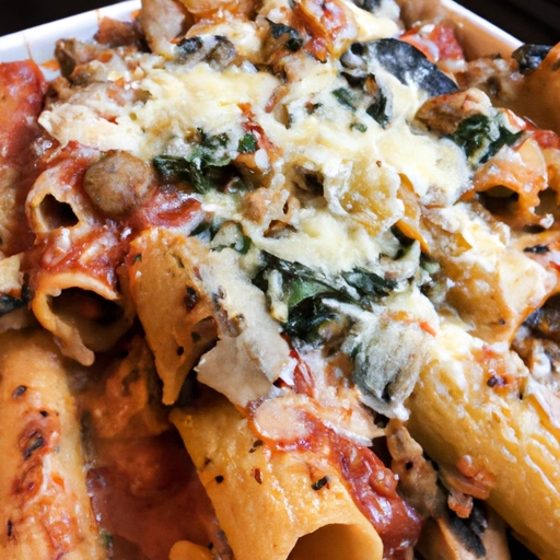 Baked Rigatoni with Sausage and Mushrooms