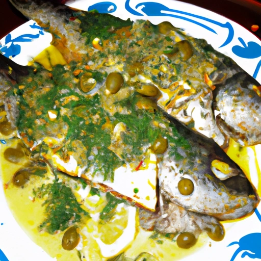 Baked Shad glazed with Dijon Mustard, Capers and Dill
