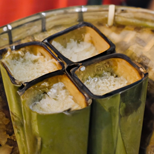 Bambusowy kleisty ryż gotowany na parze