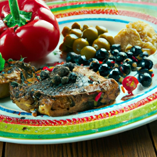 Barbados Chops with Black Bean Relish