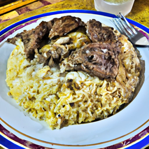 Ryż z mięsem z grilla