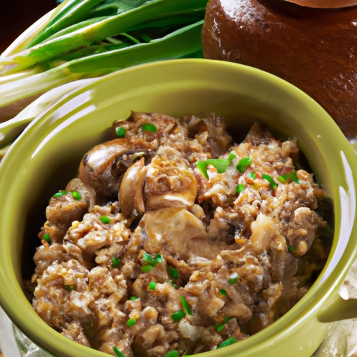 Barley with Mushrooms and Green Onions in the Crock Pot