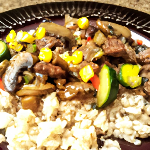 Beef, Brown Rice and Vegetable Medley