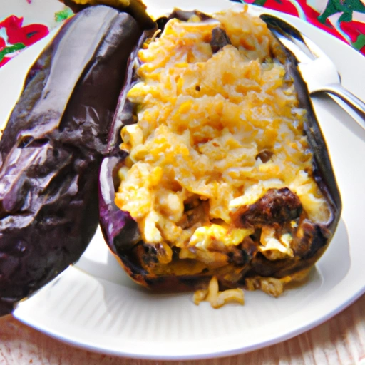 Berenjenas Rellenas de Arroz - Stuffed Eggplants with Rice