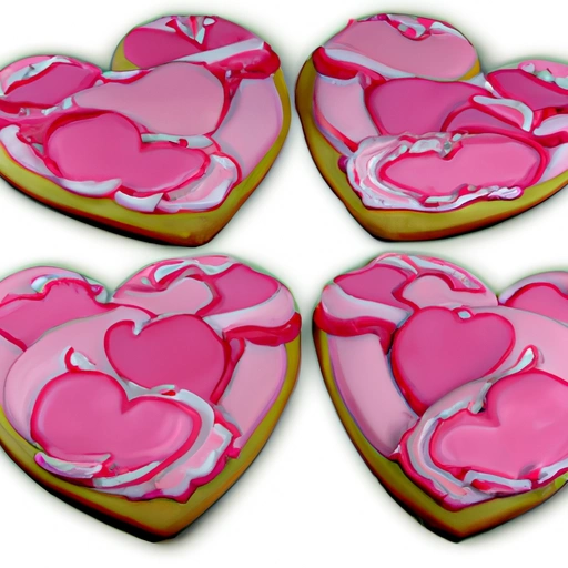 Big Heart-shaped Cookies for Valentines Day with Icing