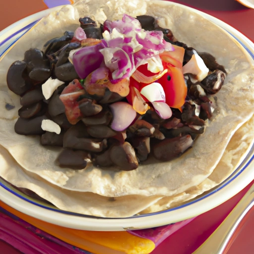 Black beans with tortillas