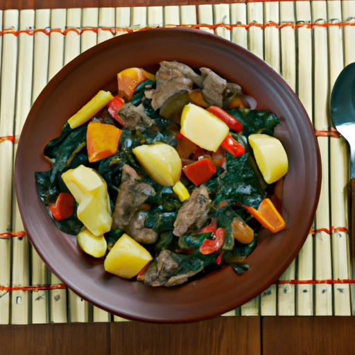 Black Skillet Beef with Greens and Red Potatoes I