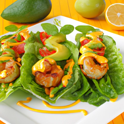 Blackened Shrimp with Avocado Mango Salsa in Lettuce Wraps