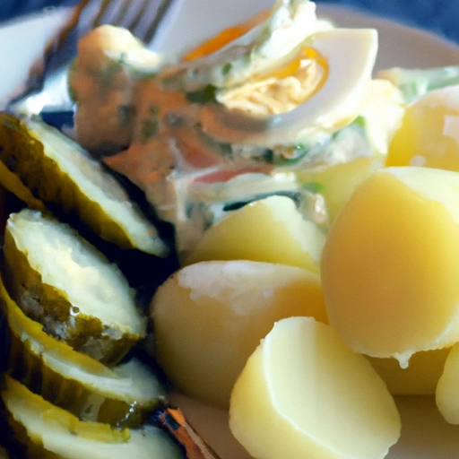 Gotowane ziemniaki z ogórkami