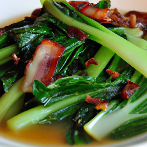 Bok Choy with Hot Bacon Sauce