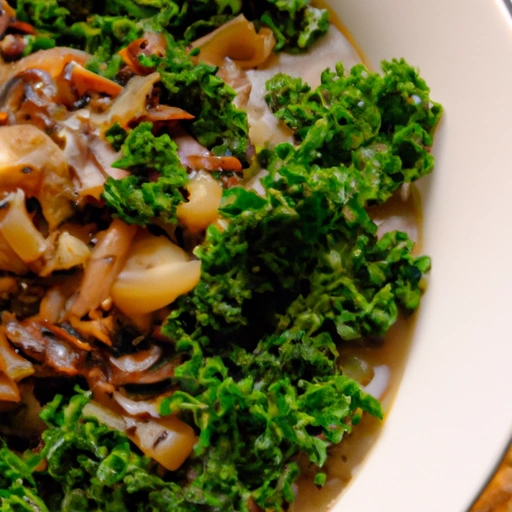 Braised Kale, Potatoes and Mushrooms