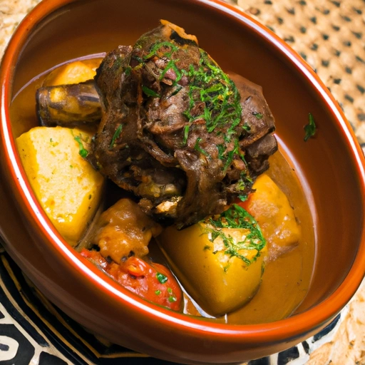 Braised Oxtail with Yucca, Potatoes and Red Wine