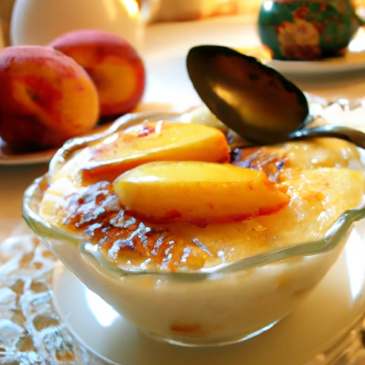 Brandied Peach Rice Pudding