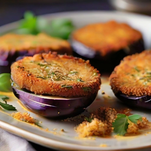 Breaded and Fried Eggplant Cutlets