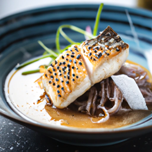 Broiled Sake-marinated Chilean Sea Bass in Shiso Broth