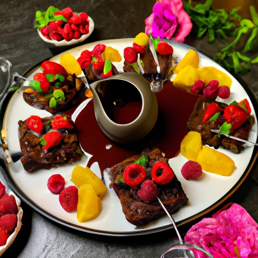 Brownies and Chocolate-Raspberry Fondue