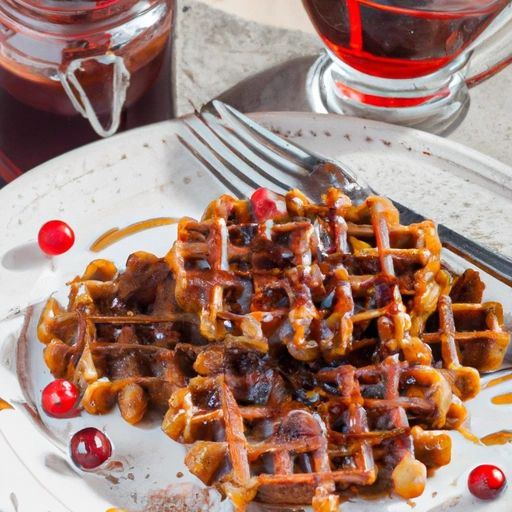 Buckwheat Waffles with Cranberry-Maple Syrup