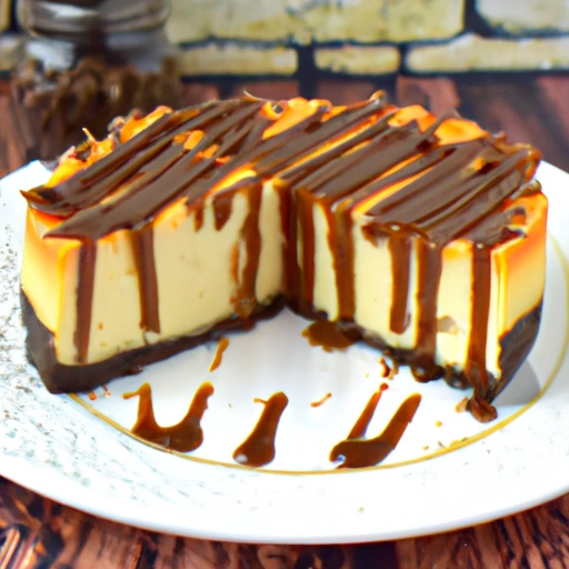 Butterscotch Cheesecake with Chocolate Drizzle
