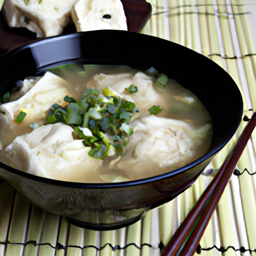 Zupa z pierożkami z kapusty i tofu