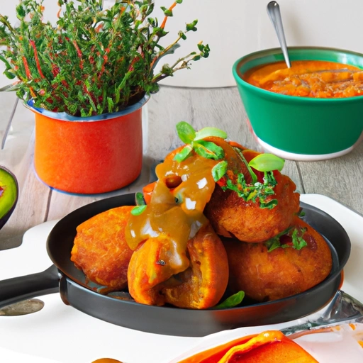 Cajun-style Avocado Fritters with Creole Mustard-Apricot Sauce
